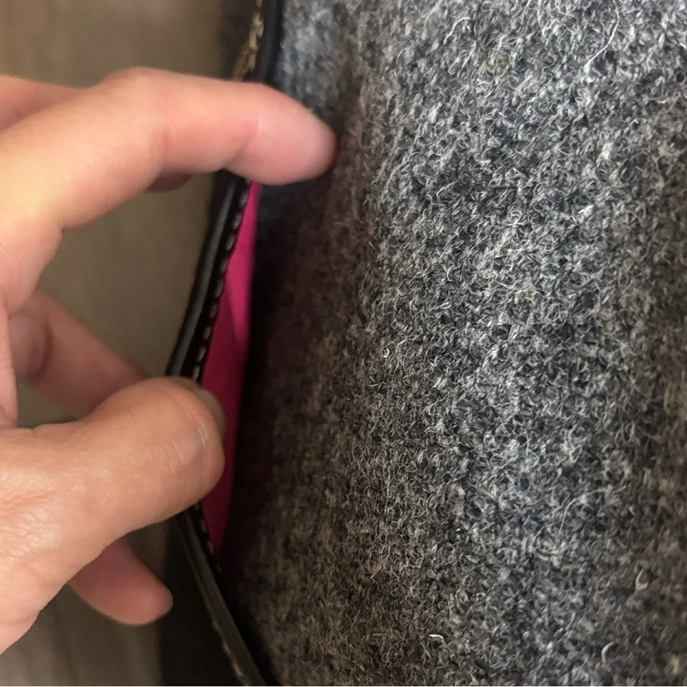 Vintage Kate Spade Black and Gray Wool Patchwork Small Bag - Picture 12 of 15